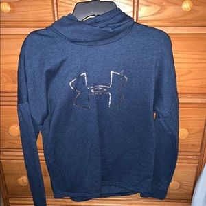 Blue Under Armour Mock Neck Hoodie